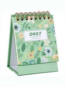 2027 Desk Calendar Spiral Bound Standing Flip Calendar Cute Floral Botanical Design Mini Monthly Planner Aesthetic Desktop Organizer For Home Office Decor - A - View 12