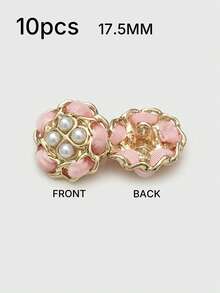 1 Pack 10 Pieces Hand‑Woven Pearl Metal Buttons Colorful Rope‑Threaded Decorative Fasteners For Women Top Sweater Overcoat Outerwear Sewing Accessories - 10pcs - View 28