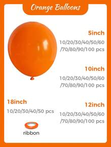 MINKOJA 5/10/12/18 Inch Multi-Color Latex Helium Round Balloons, Great For Birthday Wedding Anniversary Bridal Shower Graduation Gender Reveal Baptism New Year Holiday Party Decorations - orange - View 8