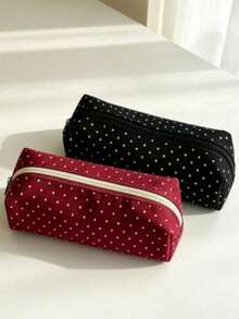 Campus Polka Dot Pencil Case, Large Capacity Stationery Storage Bag, Multifunctional Pen Box For Office Supplies & Travel Makeup, Essential For Students & Adults Daily Use - multicolor - View 15