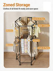 1Pc Drying Rack | Metal Foldable Portable Laundry Drying Stand | Suitable For Indoor And Outdoor Use | Can Hold Multiple Garments, An Essential Tool For Clothes Storage And Organization - Multicolor - View 4