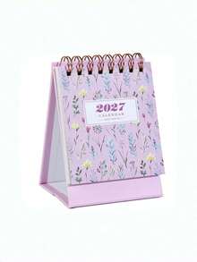 2027 Desk Calendar Spiral Bound Standing Flip Calendar Cute Floral Botanical Design Mini Monthly Planner Aesthetic Desktop Organizer For Home Office Decor - A - View 14