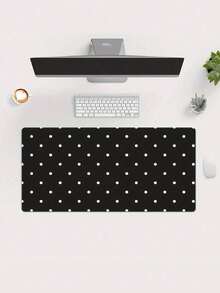 1pc Large Extended Non Slip Rubber Base Durable Smooth Waterproof Easy Clean Black White Polka Dot Pattern Desk Mat Mouse Pad Keyboard Pad For Office Gaming Computer Laptop PC Gamers Workstation Gift For Family Friends Office Workers - multicolor - View 6