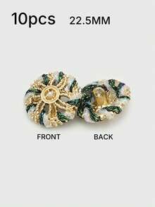 1 Pack 10 Pieces Hand‑Woven Pearl Metal Buttons Colorful Rope‑Threaded Decorative Fasteners For Women Top Sweater Overcoat Outerwear Sewing Accessories - 10pcs - View 27