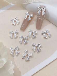 10/100/200 Pcs Nail Art Decorative Stickers - Silver - View 6