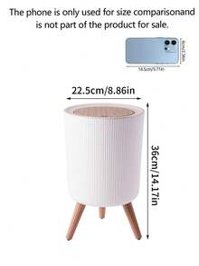 1Pc Light Luxury Sealed Lidded Trash Can, Tall Pedal Press Type Large Household Storage Bin With High Appearance For Living Room And Kitchen - View 2