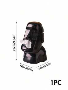 Zazumi 1PC Creative Easter Island Moai Statue Tissue Box Holder, Premium Waterproof Resin With Smooth Glossy & Speckled Matte Finish, Exquisite 3D Stone Head Sculpture Design, Multi-Functional Facial Tissue Dispenser Napkin Storage Organizer - Multicolor - View 10