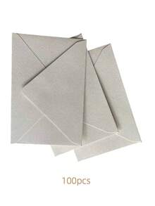 100 Pack Linen Textured Paper Envelopes, Without Paint‑Seal, For Invitations, Greeting Cards, Weddings & Daily Office Use - Beige - View 6