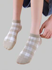 ROMWE Kawaii 5pairs Polka Dot & Striped Print Ankle Socks - Multicolor - View 2