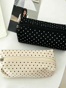Campus Polka Dot Pencil Case, Large Capacity Stationery Storage Bag, Multifunctional Pen Box For Office Supplies & Travel Makeup, Essential For Students & Adults Daily Use - multicolor - View 14