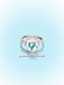 Popjeli Fashion Irregular Blue Love Diamond Ring - Blue - View 9