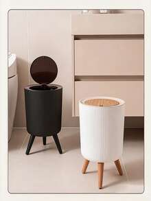 1Pc Light Luxury Sealed Lidded Trash Can, Tall Pedal Press Type Large Household Storage Bin With High Appearance For Living Room And Kitchen - View 4