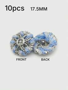 1 Pack 10 Pieces Hand‑Woven Pearl Metal Buttons Colorful Rope‑Threaded Decorative Fasteners For Women Top Sweater Overcoat Outerwear Sewing Accessories - 10pcs - View 17
