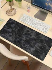 1PC Black Textured Gaming Mouse Pad Extra Large Full Desk Gray Stone Non Slip Rubber Waterproof Stitched Smooth Scratch Easy Clean Desk Mat Keyboard Office Workstation Gift Gamers Programmers - multicolor - View 7