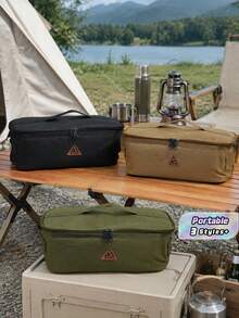 Portable Outdoor Camping Storage Bag, Multi-Functional Large Capacity Utensil Organizer Case With Double Zipper, Wear Resistant Carry Tote For Camping Cutlery, Cookware, Travel Gear Accessories - multicolor - View 1