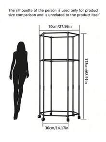 1Pc Drying Rack | Metal Foldable Portable Laundry Drying Stand | Suitable For Indoor And Outdoor Use | Can Hold Multiple Garments, An Essential Tool For Clothes Storage And Organization - Multicolor - View 2