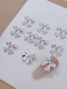 10/100/200 Pcs Nail Art Decorative Stickers - Silver - View 4