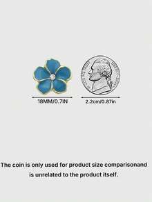 1 Pack 10 Pieces Fresh Flower Oil‑Painted Colorful Metal Buttons Decorative Fasteners For Knit Sweater Overcoat Outerwear Skirt Clothing Sewing Accessories - 10pcs - View 3