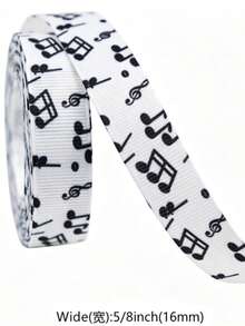 1/4 Packs Music Note & Piano Key Ribbons, Black White Decorative Ribbon For Christmas, Valentine's Day, Wedding, Gift Wrapping & Holiday Crafts, Multipurpose Decor Ribbon, Perfect For Thanksgiving - Multicolor - View 10