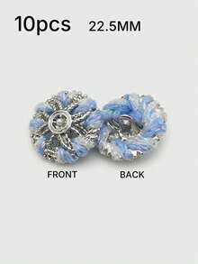 1 Pack 10 Pieces Hand‑Woven Pearl Metal Buttons Colorful Rope‑Threaded Decorative Fasteners For Women Top Sweater Overcoat Outerwear Sewing Accessories - 10pcs - View 19