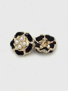 1 Pack 10 Pieces Hand‑Woven Pearl Metal Buttons Colorful Rope‑Threaded Decorative Fasteners For Women Top Sweater Overcoat Outerwear Sewing Accessories - 10pcs - View 5