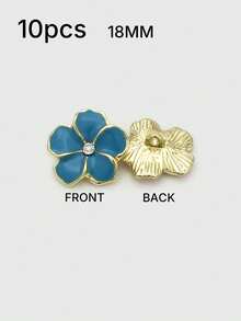 1 Pack 10 Pieces Fresh Flower Oil‑Painted Colorful Metal Buttons Decorative Fasteners For Knit Sweater Overcoat Outerwear Skirt Clothing Sewing Accessories - 10pcs - View 14