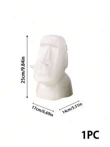 Zazumi 1PC Creative Easter Island Moai Statue Tissue Box Holder, Premium Waterproof Resin With Smooth Glossy & Speckled Matte Finish, Exquisite 3D Stone Head Sculpture Design, Multi-Functional Facial Tissue Dispenser Napkin Storage Organizer - Multicolor - View 9