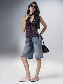 SHEIN Solezae 女款瑪麗珍平底穆勒鞋，雙扣帶圓頭一腳蹬木屐鞋，軟木楔跟休閒舒適鞋 - 粉色 - 查看 9