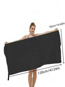 1PC Microfiber DoubleSided Velvet UltraSoft QuickDry SuperAbsorbent Sports Towel For Gym Running Yoga Fitness Multicolor - Black - View 3