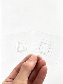 Double Sided Adhesive Wall Hook, Wall Mounted Buckle Hook, Waterproof Transparent Storage Fixing Hook, Buckle Hook For Kitchen Bathroom Toilet, Household Socket Fixer - Multicolor - View 3