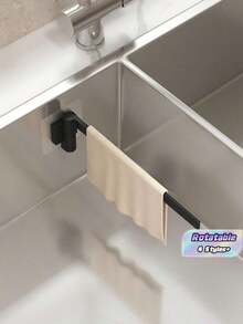 Kitchen Sink Organizer Rack, Rotating Wall-Mounted Storage Holder, Dishcloth Rack, Towel Bar, Sink Drain Rack, Drill-Free Bathroom Towel Rod, Suitable For Home Kitchen And Bathroom, Kitchen Supplies, Kitchen Accessories, Kitchen Tools - Style B - View 1