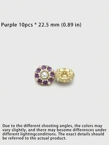 1 Pack 10 Pieces Chinese Style Oil‑Painted Flower Shaped Metal Buttons Versatile Decorative Fasteners For Suit Wool Coat Outerwear Diy Clothing Sewing Accessories - multicolor - View 13