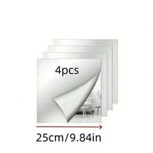 4/8/12pcs Classic Square Wall Mirror Tiles, Easy To Adhere Install, Frameless Full-Body Mirror, Suitable For Bedroom, Home Gym, Dorm Decor, Modern Aesthetic, Decorative Wall Mirror - Multicolor - View 13