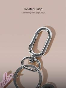GLOWMODE Ready Set Glow Metallic Logo Keychain Bag Charm With Cursive Tag Leather-Like Label Accessory Travel Vacation Gym Daily Casual Wear - Pink - View 4