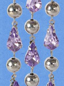 Popjeli A Light Luxury Creative Exquisite Geometric Clear Fringed Earrings - Purple - View 4