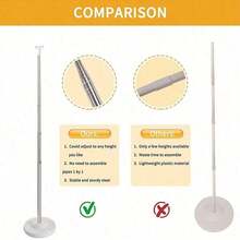 2/4 Set Balloon Column Stand Kit For Floor Balloon Arch Stands, Height Adjustable Balloon Tower Pillar With Bases Reusable Metal Telescopic Design For Graduation, Wedding, Birthday Party Decoration - White - View 7