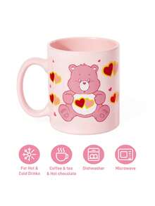 SHEIN X Care Bears 400ml (13.5oz) 淡粉色愛心卡通熊陶瓷馬克杯 大容量家用咖啡飲水杯 女生可愛印花水杯 適合居家辦公室 情侶與女友情人節生日禮物 日用禮品杯 - 粉色 - 查看 3