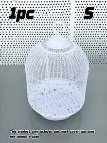 1pc Adjustable Elastic Bird Cage Cover, Breathable Mesh Dust Guard With Scatter-Proof Design, Universal Fit For Small Medium Large Parrot Cages, Reusable Pet Cage Sleeve - Multicolor - View 18