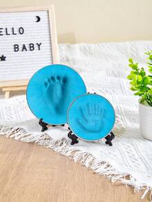 Hundred-Day/One-Year-Old Gift, Newborn Handprint And Footprint Commemorative Tool Set 3-Piece Set Including Handprint Mud + Bracket + Mold - Multicolor - View 12