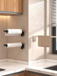 Kitchen Sink Organizer Rack, Rotating Wall-Mounted Storage Holder, Dishcloth Rack, Towel Bar, Sink Drain Rack, Drill-Free Bathroom Towel Rod, Suitable For Home Kitchen And Bathroom, Kitchen Supplies, Kitchen Accessories, Kitchen Tools - Style B - View 2