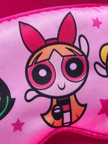 THE POWERPUFF GIRLS X SHEIN Cute Girl Image Pink Eye Mask,Y2k, Vacation - Hot Pink - View 6