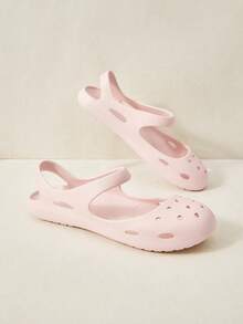 Cuccoo Women's Clogs, Summer Milky White Gentle Style Mary Jane Clogs, Leaking Instep Breathable, Soft Sole Comfortable Fall Shoes - Watermelon powder - View 3