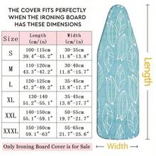 1pc Blue Leaf Pattern Ironing Board Cover | Polyester Material, Heat Resistant, Elastic Edge, Easy To Install, Machine Washable, Fits Most Ironing Board Sizes, Cover Only - Blue Leaf - View 4