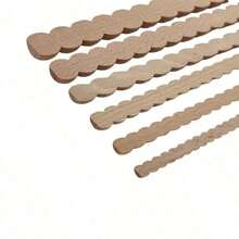 10pcs Unfinished Semi-Circle Beaded Wooden Trim, Suitable For Diy Decoration, Cabinets, Furniture, Inlay, Shiplap, And Other Projects - Beige - View 3