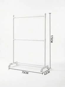 Home Bedroom Freestanding Multi-Functional Hanging Clothes Rack With Movable Wheels, Minimalist Drying And Clothing Hanger, Coat Rack. - A - View 5