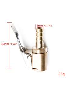 Golden Female Thread Air Chuck With American Male Connector, Heavy Duty Lock-On Tire Inflator Chuck With Clip, Copper Material, Fast Air Flow For Tire Inflation - multicolor - View 10