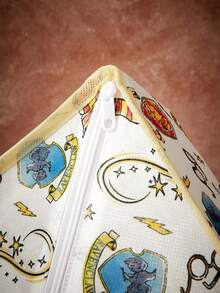 HARRY POTTER X SHEIN Set Laci Penyimpanan Kain Bermotif , Kotak Penyimpanan Pakaian Dalam dan Kaus Kaki Lipat Berbagai Ukuran dengan Panel Pembatas, Cocok untuk Lemari Pakaian dan Meja Rias - Putih - View 5