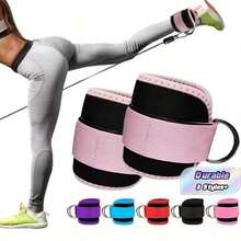 1/2pcs Ankle Strap For Rope Equipment And Resistance Bands, D-Shaped Loop Ankle Strap, Adjustable Looseness, For Home, Gym, And Leg Muscle Training - Multicolor - View 1