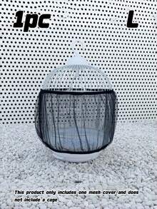 1pc Adjustable Elastic Bird Cage Cover, Breathable Mesh Dust Guard With Scatter-Proof Design, Universal Fit For Small Medium Large Parrot Cages, Reusable Pet Cage Sleeve - Multicolor - View 27