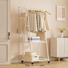 PPN Brand Heavy Duty Metal Clothes Rack, Rolling Garment Rack With Storage Shelves, Portable Closet Wardrobe Organizer For Bedroom & Laundry, - Multicolor - View 10